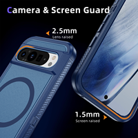 Étui de téléphone magnétique robuste à double couche TPU+PC, design luxueux, anti-chute, pour Google Pixel 9 Pro XL & 8 Pro