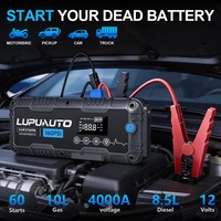 Chargeur de batterie de voiture portable 4-en-1 4000A, batterie externe, gonfleur de pneus avec lumière LED, compresseur d'air 160 PSI, booster de batterie
