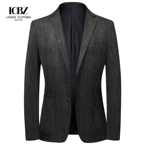 Veste blazer décontractée en velours côtelé à rayures pour hommes, tenue une pièce respirante et imperméable, grande taille, printemps et automne - Product Image 3