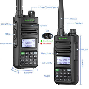 Walkie Talkie Analógico BF-UV13PRO VHF UHF de Doble Banda, 128 Canales, Largo Alcance, 5W, Portátil, Carga USB Tipo-C - Product Image 3