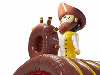 Parcours d'obstacles aquatiques gonflable Pirate Boat de 30 pieds, château gonflable en PVC durable avec toboggan pour les fêtes aquatiques et les jeux d'eau pour enfants