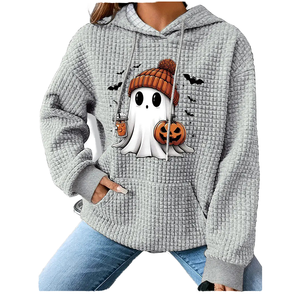 Sudadera con Capucha Transpirable para Mujer, Otoño 2025, Estilo Casual Europeo Americano, con Logotipo Tejido en la Parte Delantera e Impresión Digital 3D - Product Image 1