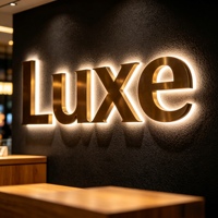 Enseigne en acrylique rétroéclairée par LED 3D personnalisée, enseigne lumineuse extérieure étanche pour devanture de magasin, enseigne murale pour entreprise commerciale