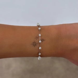 Pulseras Flotantes de Diamantes de Oro Sólido de 14k y 18k, Joyería Fina de Lujo, Redondas, Cultivadas en Laboratorio, Estilo Tenis, Únicas, Minimalistas, para Uso Diario - Product Image 4
