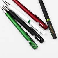 Pulpen Plastik Retractable Klip Lebar 1.0mm Logo Dua Warna Trim Klip Custom Cetak Promosi Hadiah Grosir