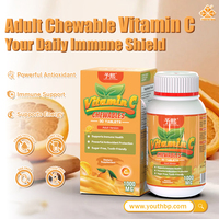 Vitamina C Diaria Masticable 500mg, Porción de 1000mg, Bajo en Calorías, Sin Azúcar, Suplemento de Viaje para Profesionales, Entrega Exprés