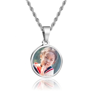 Nuova Collana con Ciondolo Portafoto Personalizzabile in Acciaio Inox Fai-da-Te 2021, Gioiello a Forma di Cuore per Sublimazione, Regalo - Product Image 1