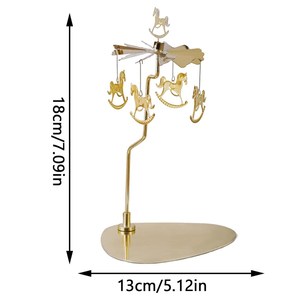 2025 New xoay đèn lồng lãng mạn quay Vàng Xoay nến Carousel chủ Brass centerpieces với vòng tam giác khay - Product Image 6