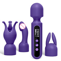 Heißer G-Punkt AV-Stab-Massagegerät Vibrator-Set mit austauschbaren 3 Köpfen, LCD-Display, 10 Frequenzen – AV-Stab-Vibrator für weibliches Vergnügen