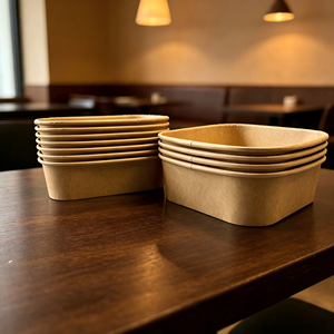 Bol en papier à bas prix 150-320 GSM laminé PE, forme personnalisée, jetable pour l'emballage alimentaire et la restauration - Product Image 1