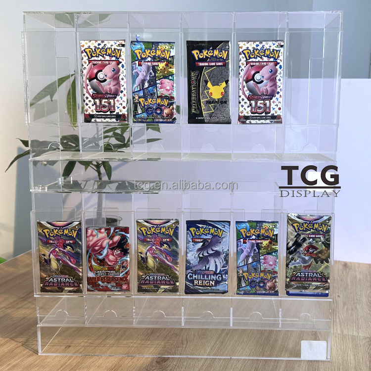 display case pokemon cards Pokémon Booster Pack 6-Slot EVORETRO Acrylic Display Dispenser – EVORETRO  Canada main image 0