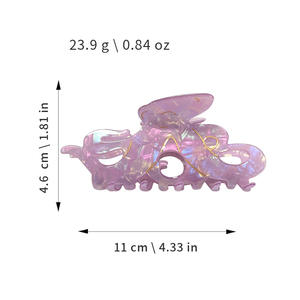 Pinces à cheveux en PVC holographique de 11 cm, moyennes, élégantes, motif <span class=keywords><strong>pieuvre</strong></span> océanique, antidérapantes, accessoires capillaires rouges pour les vacances - Product Image 6