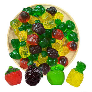 थोक मिनी 3 डी/4 डी फल आकार नरम कैनवस स्ट्रॉबेरी अनानास सेब के आकार के आकार के सटोटेड चबाने वाली गामी कैंडी - Product Image 3