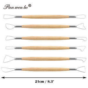 6 cái hai mặt gỗ xử lý Đất sét điêu khắc công cụ thiết lập dây vòng lặp điêu khắc gốm cắt tỉa công cụ thiết lập cho sáp khắc mô hình - Product Image 4