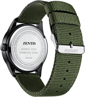 Montre à quartz analogique unisexe pour homme, style militaire, boîtier en alliage, bracelet en nylon, lumineuse et tendance