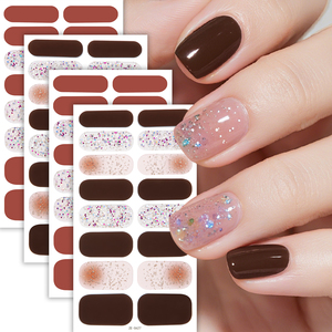 Vente HEMA gratuit 3D français étincelle paillettes paillettes faux vernis à ongles autocollant haute qualité brillant étanche bas prix Art - Product Image 2