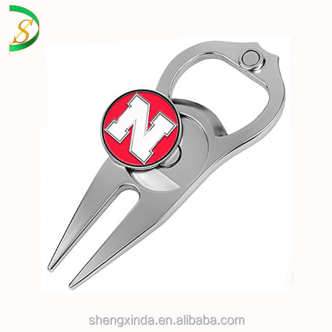 Пользовательский шаровой Маркер, открывалка для бутылок для гольфа, инструмент для ремонта с магнитной вилкой для игры в гольф, инструмент для открывания бутылок