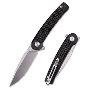 2023 New Folding Pocket Knife G10 Anti-skid Handle D2 Steel Self Defense Survival Knives With Deep Carry Pocket Clip