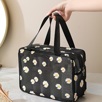 Trousse de Toilette Daisy Mesh, Grande Capacité, Portable, pour Voyage, Sac de Rangement Épaissi à Main