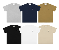 T-shirt vierge personnalisé en coton premium épais, coupe oversize, broderie minimale, col ras du cou, fabricant OEM ODM marque privée
