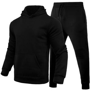 Ensemble de survêtement pour homme 100% coton, uni, printemps, personnalisé, avec sweat à capuche en crochet, marque privée - Product Image 3