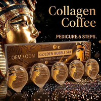 Kit de spa pour les pieds moussant 5-en-1 de qualité professionnelle, avec réaction à bulles puissante, détoxifiant, ensemble de pédicure doré pour les détaillants de produits pour ongles