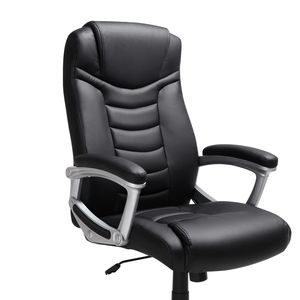 Chaises pivotantes de haute qualité à dossier haut confortables, chaise de bureau de direction en cuir PU - Product Image 4