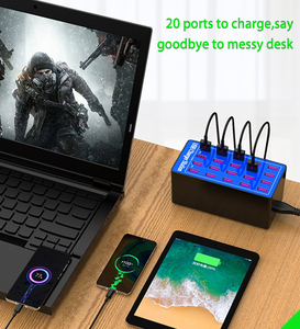 Caricatore USB intelligente a 20 porte 100W protezione totale sovraccarico tensione globale Multi-dispositivo di ricarica per telecamere - Product Image 6