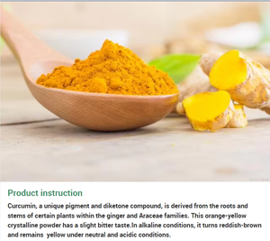 <span class=keywords><strong>98</strong></span>% poudre de curcumine matière première pour les soins de la peau de curcuma du processus de poudre de racine de curcuma - Product Image 2