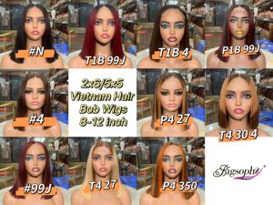 Peluca de Cabello Virgen de 12 Pulgadas con Cutícula Alineada, Super Doble Trama, Liso, Estilo Bob # 4 Cierres Kim de Cabello Humano 2*6, Pelucas con Cierre Kim - Product Image 4