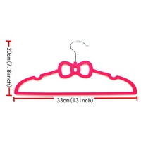 AINARE Cintres en velours pour enfants avec nœud mignon, antidérapants, floqués, pour vêtements de bébé, gain de place, cintres pour manteaux et pantalons d'enfants avec crochet