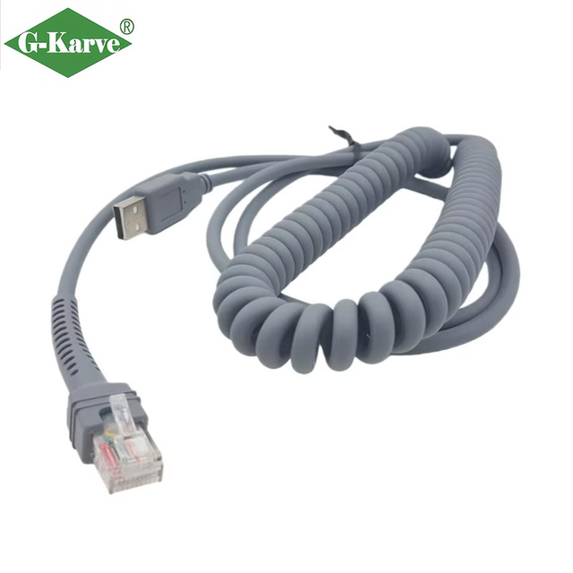 Durable USB to RJ45 Coiled Spiral RJ45 to USB Cable for Symbol LS2208 LS4208 LS4278 Barcode Scanner Data Cord Verified Supplier