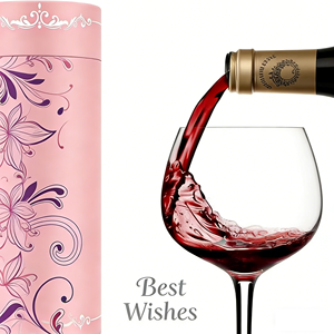 Boîte cylindrique de luxe pour l'emballage de verres à vin, logo personnalisé imprimé, tube cadeau rond, tube rond en papier recyclable avec couvercle - Product Image 6