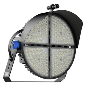 Luce da stadio a LED rotonda di grado industriale 600W 1000W IP66 150Lm/W AC100-277V 0-10V Dim IK08 per uso esterno luce sportiva a LED