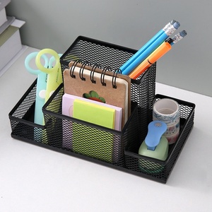 Organiseurs de <span class=keywords><strong>bureau</strong></span>, porte-stylos pour <span class=keywords><strong>bureau</strong></span>, 4 compartiments, porte-stylos en maille noire, <span class=keywords><strong>rangement</strong></span> pour accessoires de <span class=keywords><strong>bureau</strong></span> - Product Image 5