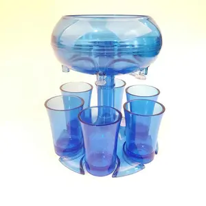 Home Bar Cocktail Party Shot Dispenser cucina portatile per il riempimento di liquidi supporto strumento per bevande divisore per vino con 6 tazze giochi