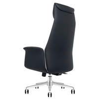 Chaise de bureau noire exécutive confortable à dossier haut en cuir véritable, réglable en hauteur, pour usage professionnel moderne et salle de sport