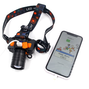 460lm LED Zoomable có thể sạc lại cảm biến Đèn pha ngoài trời cắm trại đi bộ đường dài làm việc câu cá đầu Torch với ngân hàng điện chức năng - Product Image 6