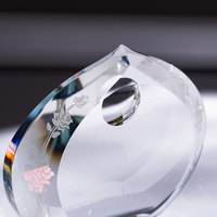 Trophée en cristal sculpté Rose Romantique - Élégant prix en verre K9 pour l'appréciation de l'amour et les cadeaux d'anniversaire