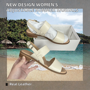 Sandalias de Plataforma de Verano para Mujer, con Parte Superior de Cuero Genuino, Cierre de Hebilla Ajustable, Suela de Goma Personalizable - Product Image 2