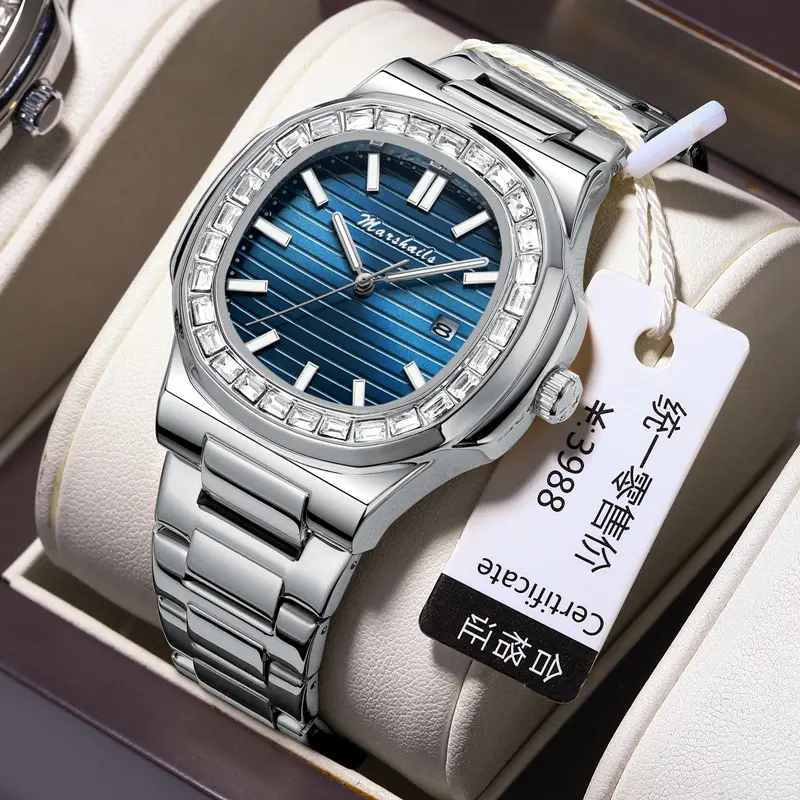 2023 nuevo reloj de gran oferta para hombres Unraion 622 relojes de cuarzo de acero inoxidable para hombres de negocios relojes de pulsera luminosos impermeables con fecha