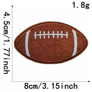 Accessoires vestimentaires : Patch brodé personnalisé thermocollant, motif de football pour jour de match, logo lettre de forme irrégulière, pour vêtements/sacs - Product Image 4