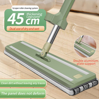 Serpillère plate auto-nettoyante en microfibre de 45 cm, la plus vendue, pour le nettoyage des panneaux en acier, sans lavage à la main