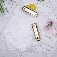 Portapapeles acrílico transparente personalizado para sublimación, carpeta en blanco A4, clip de perfil bajo de plástico para oficina de enfermería