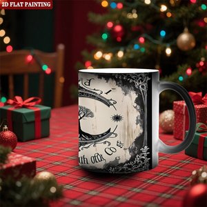 Taza de Café para la Rutina Matutina, Negra Esmerilada, 11 oz, Cerámica, Cambia de Color con el Calor, Taza Mágica - Product Image 2