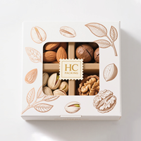 Boîte d'emballage en carton blanc pliable écologique OEM pour sushi, collation, barre protéinée, noix, chocolat, ajouts, laminage mat