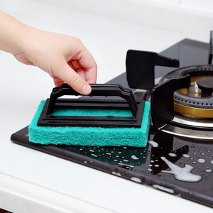 Sponge bathroom scrubber with handle, pot and pan scrubber, stove scrubber, sink cleaning <b>brush</b>, crevices <b>brush</b>, pool scrubber, - Product Image 2