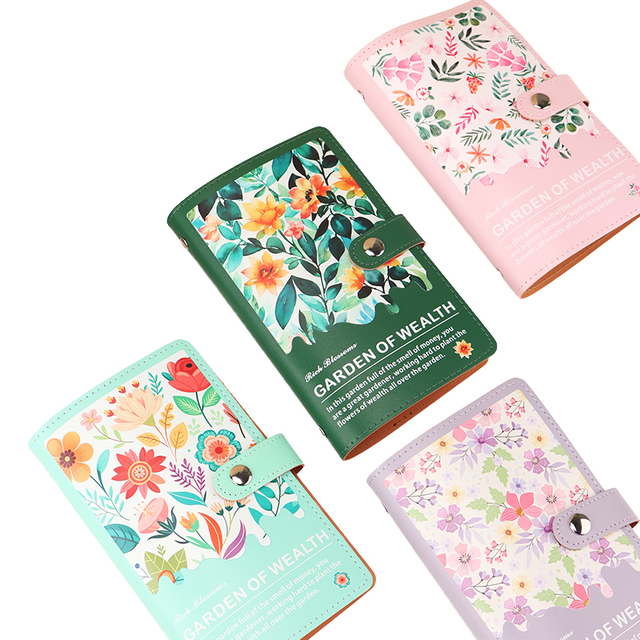Leather Magnetic Savings Book Notepad Envelopes Cash Budget Planner Save Money Clip Paper Storage