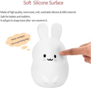 Kids Bedroom Cartoon Animal Panda Silicone Sleep Table Lamp Bunny Rechargeable Led <strong>Night</strong> <strong>Light</strong> for <strong>Baby</strong> Chidlren's Room - Product Image 2