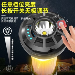 RN-1800 โคมไฟตั้งแคมป์แบบแสงคู่ 11.5 ซม. USB ชาร์จไฟได้ LED อลูมิเนียมอัลลอยด์ขาตั้งกล้องไฟตั้งแคมป์กลางแจ้ง - Product Image 4